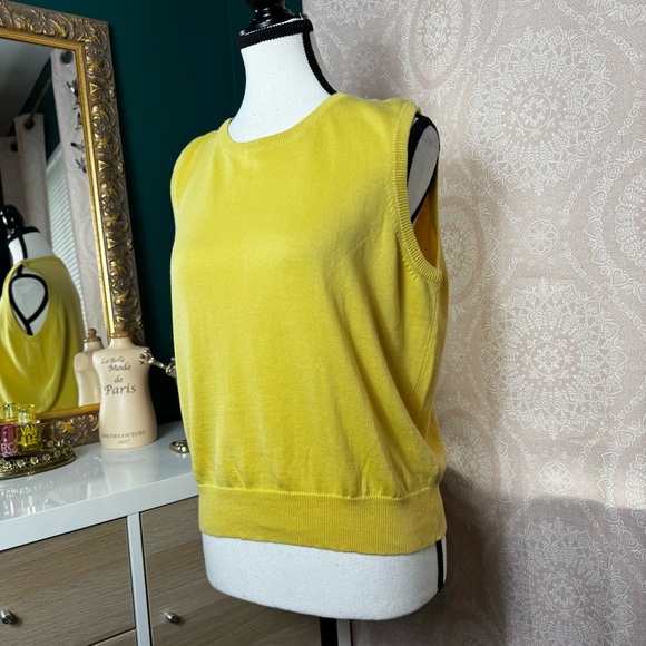 Liz Claiborne Sweaters - NWT Vintage Liz Claiborne Lizsport Butter Yellow Sweater Tank Knit 100% Cotton
